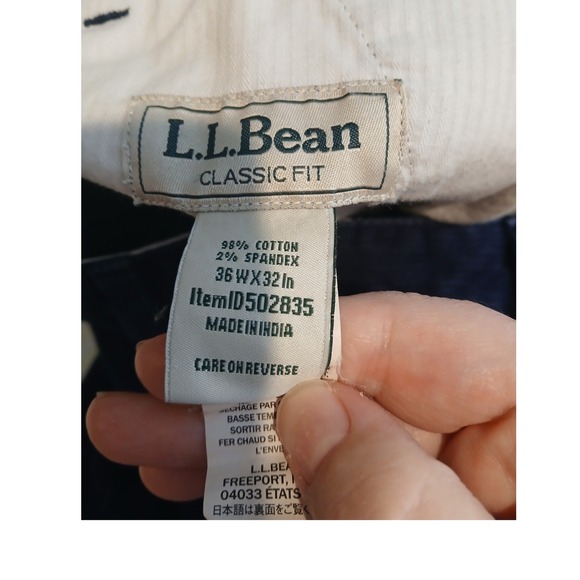 LL Bean Men Corduroy Pants Classic Fit Dark Blue Size 36x32 - Picture 9 of 12